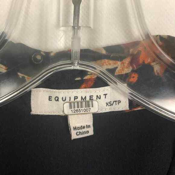 Equipment Long Sleeve V-Neck Women's Floral Faux Wrap Dress Size XS - Picture 5 of 14